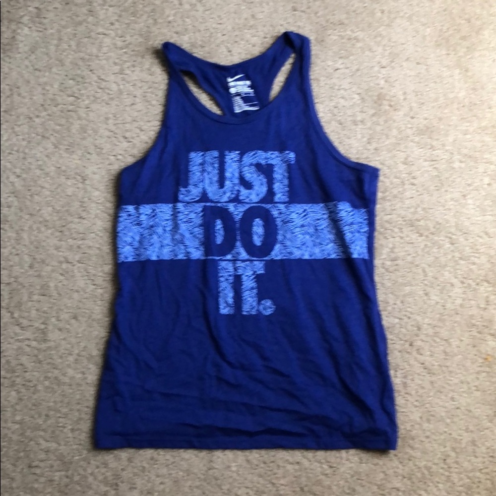 A blue Nike tank top